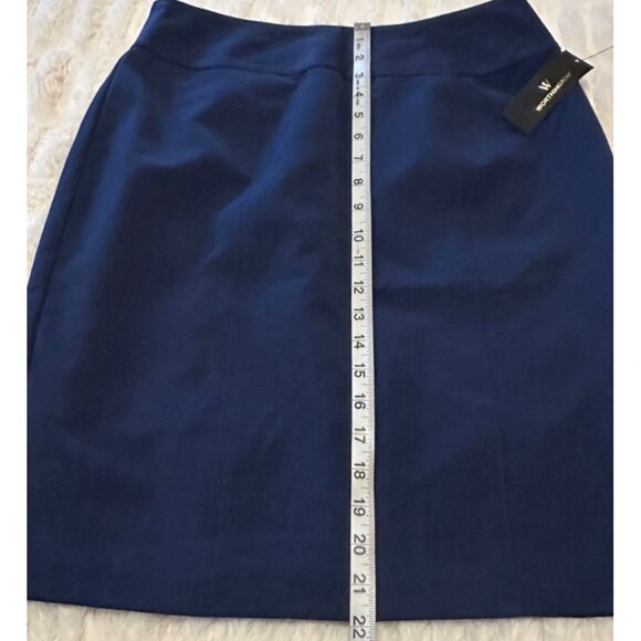 Worthington Blue Pencil Skirt Knee Length Polyester Blend Women's Size 8 (NWT) - Picture 9 of 13
